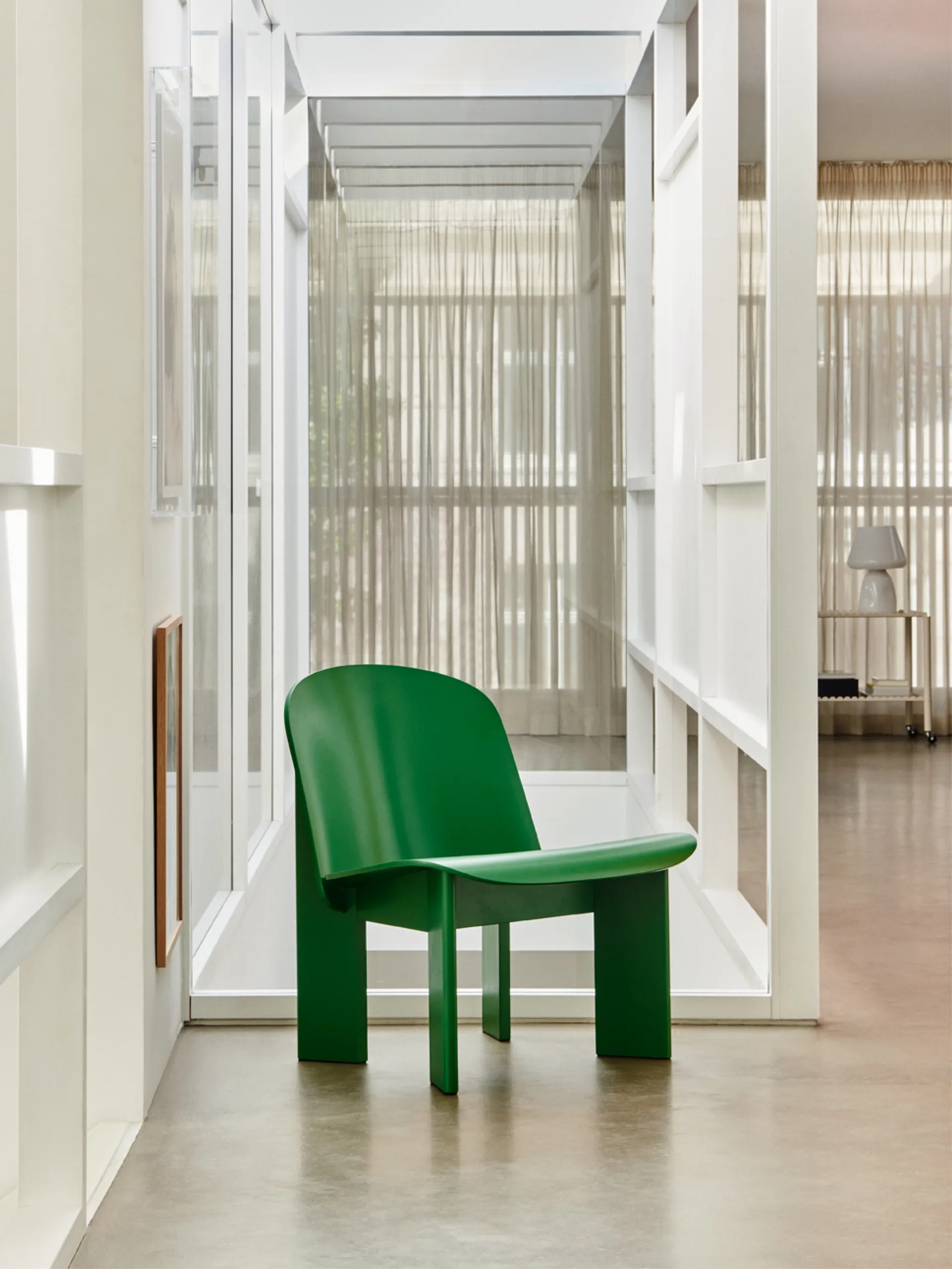 Chisel lounge chair, Lush green lakkert bøk HAY