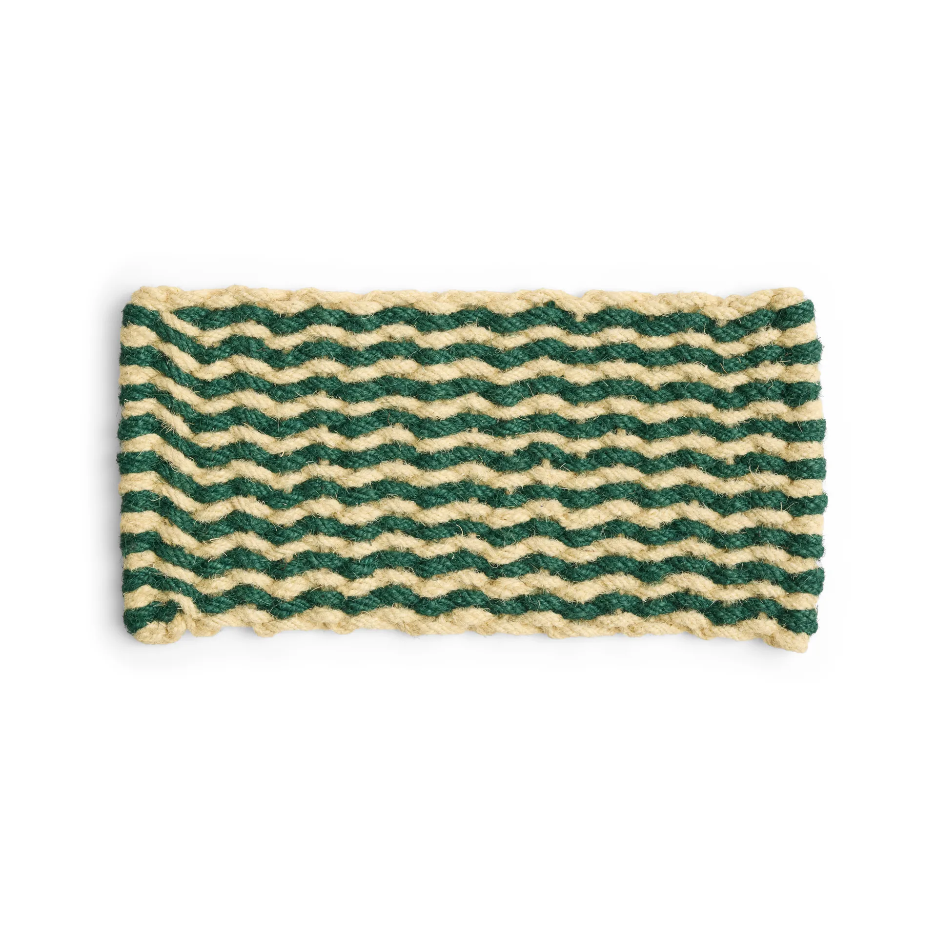 Coco Stripe Wave dørmatte, Dark green-white HAY
