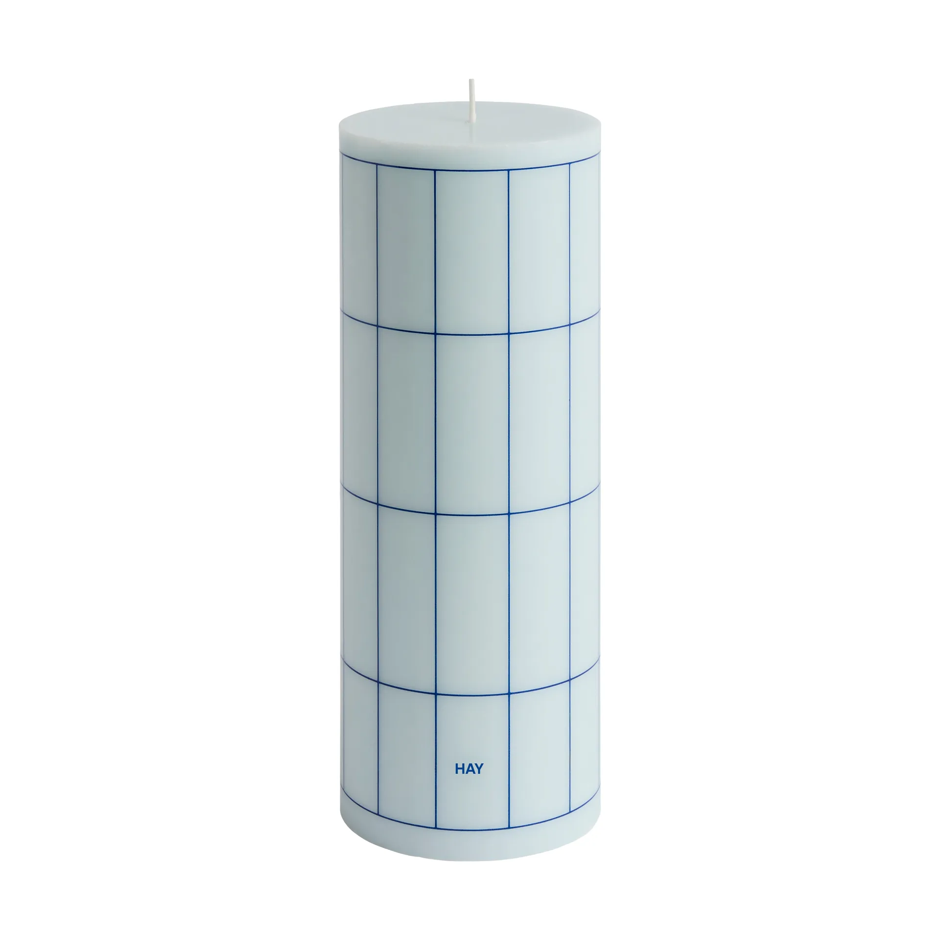 Column Candle kubbelys large 25 cm, Light blue-blue grid check HAY