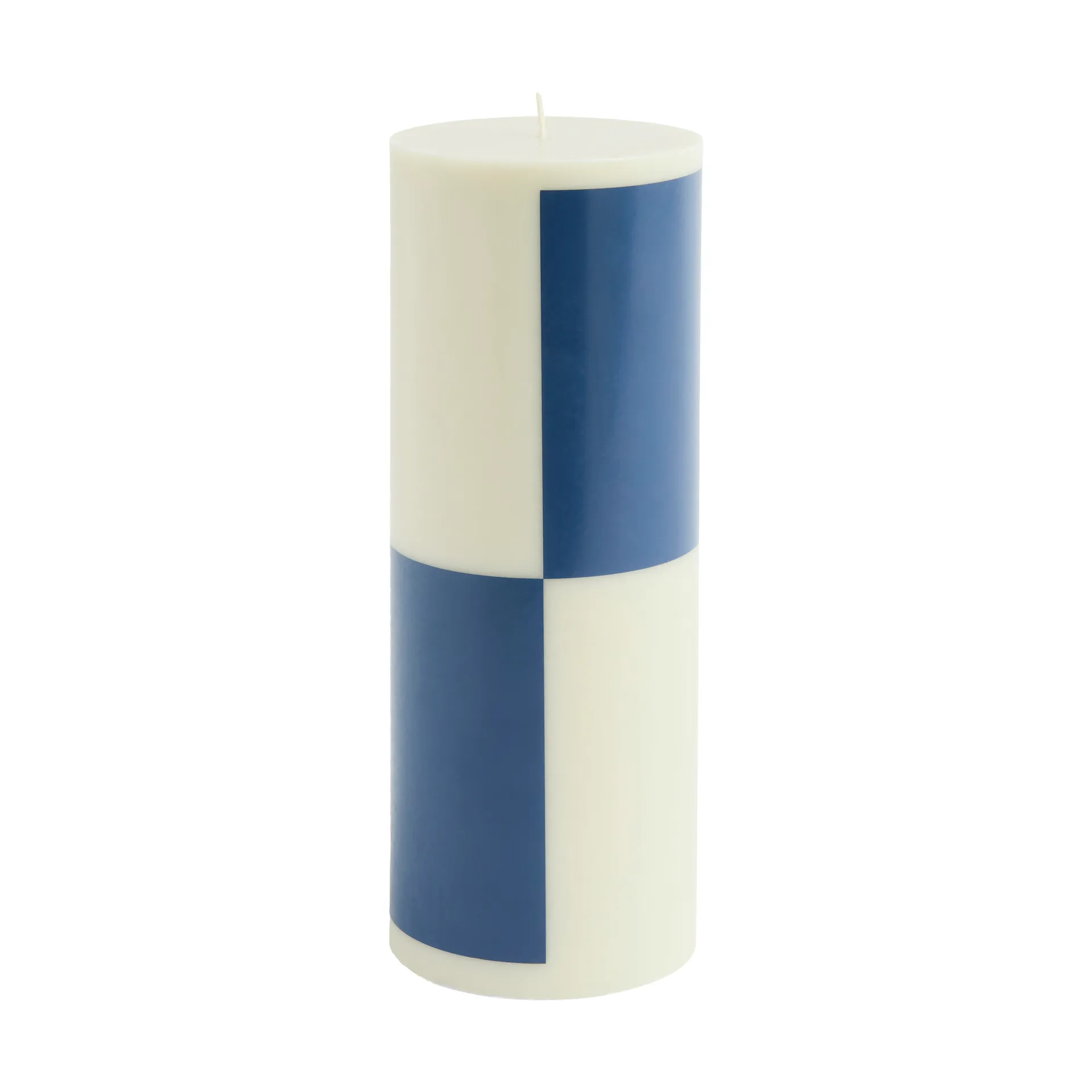 Column Candle kubbelys large 25 cm, Milky green-dark blue HAY