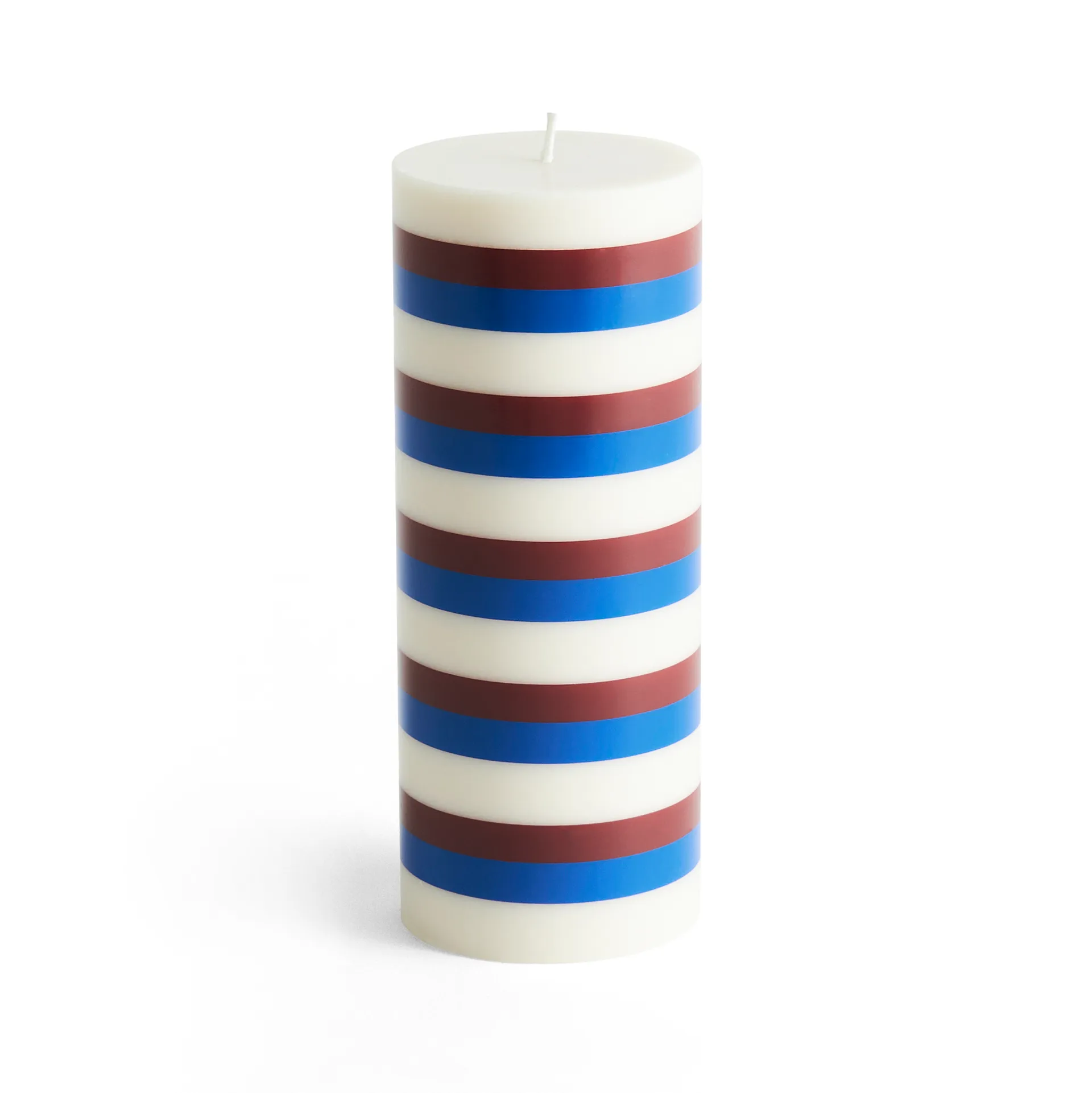 Column Candle kubbelys medium 20 cm, Off white-brown-blue HAY
