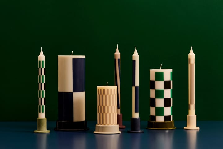 Column Candle kubbelys small 15 cm, Cream-sand HAY