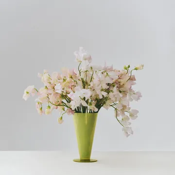 Conical vase - Light green-dark lime, small - HAY
