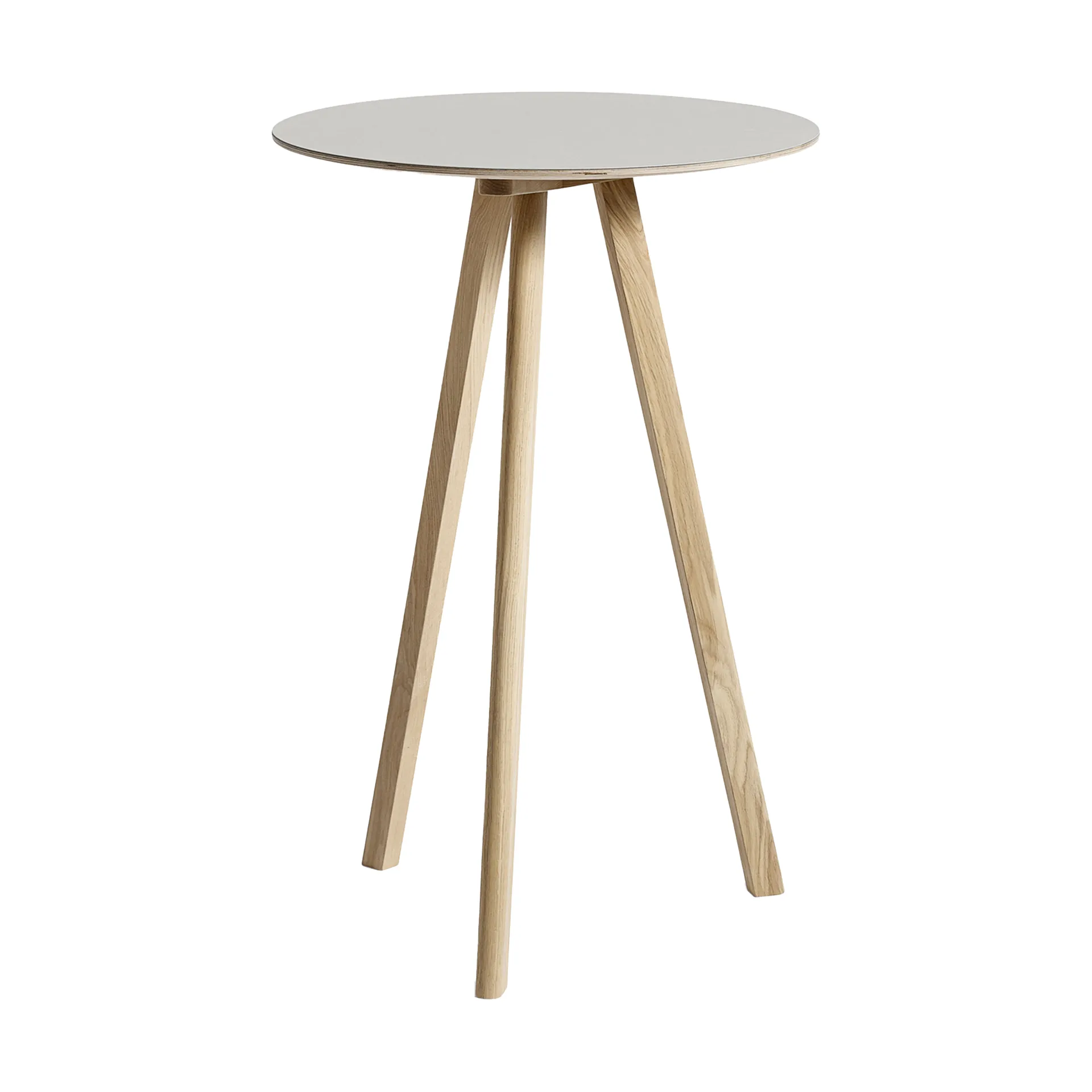 CPH20 2.0 barbord Ø70 cm, Off white linoleum-lakk. oak HAY