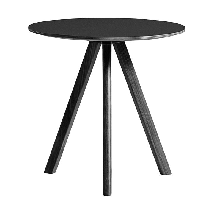 CPH20 2.0 sofabordØ50 cm - Black linoleum-lakkert eik - HAY