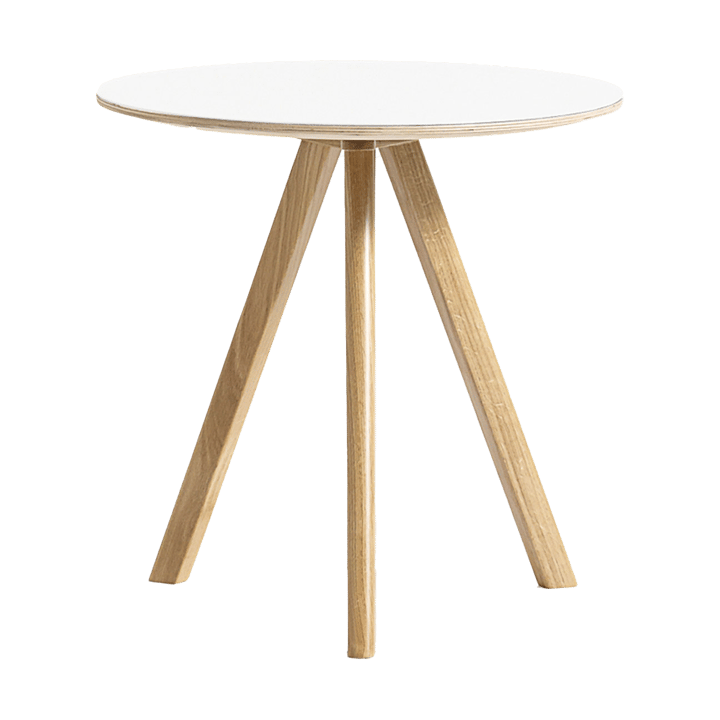 CPH20 2.0 sofabordØ50 cm - White laminate-lakkert eik - HAY