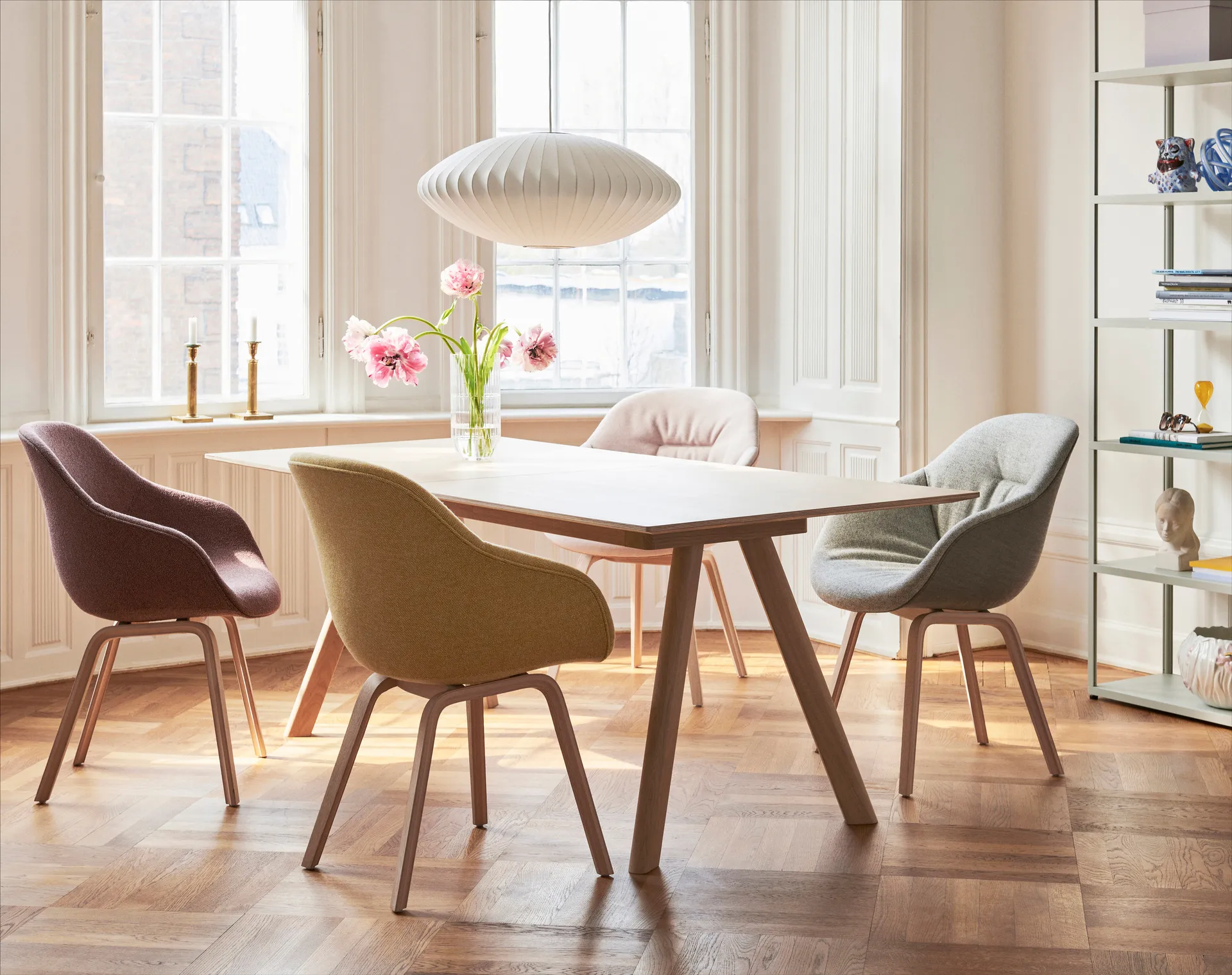 CPH30 2.0 spisebord 90x250 cm, Off white linoleum-lakk. oak HAY