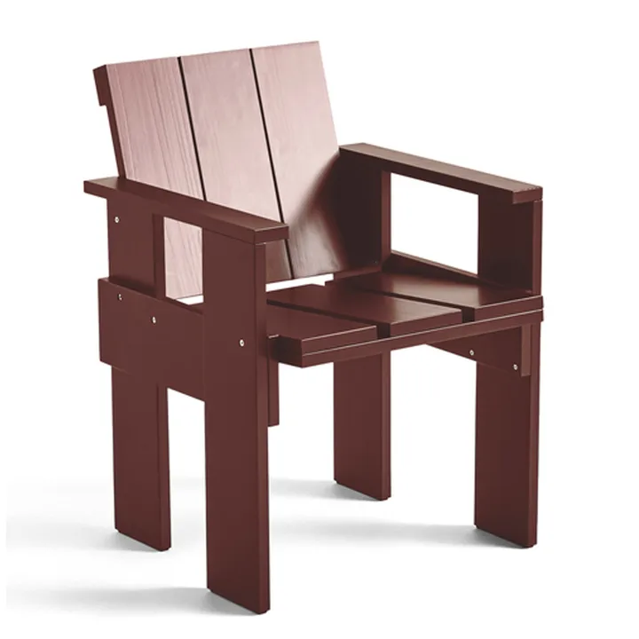 Crate Dining Chair stol med armlener - Iron red - HAY