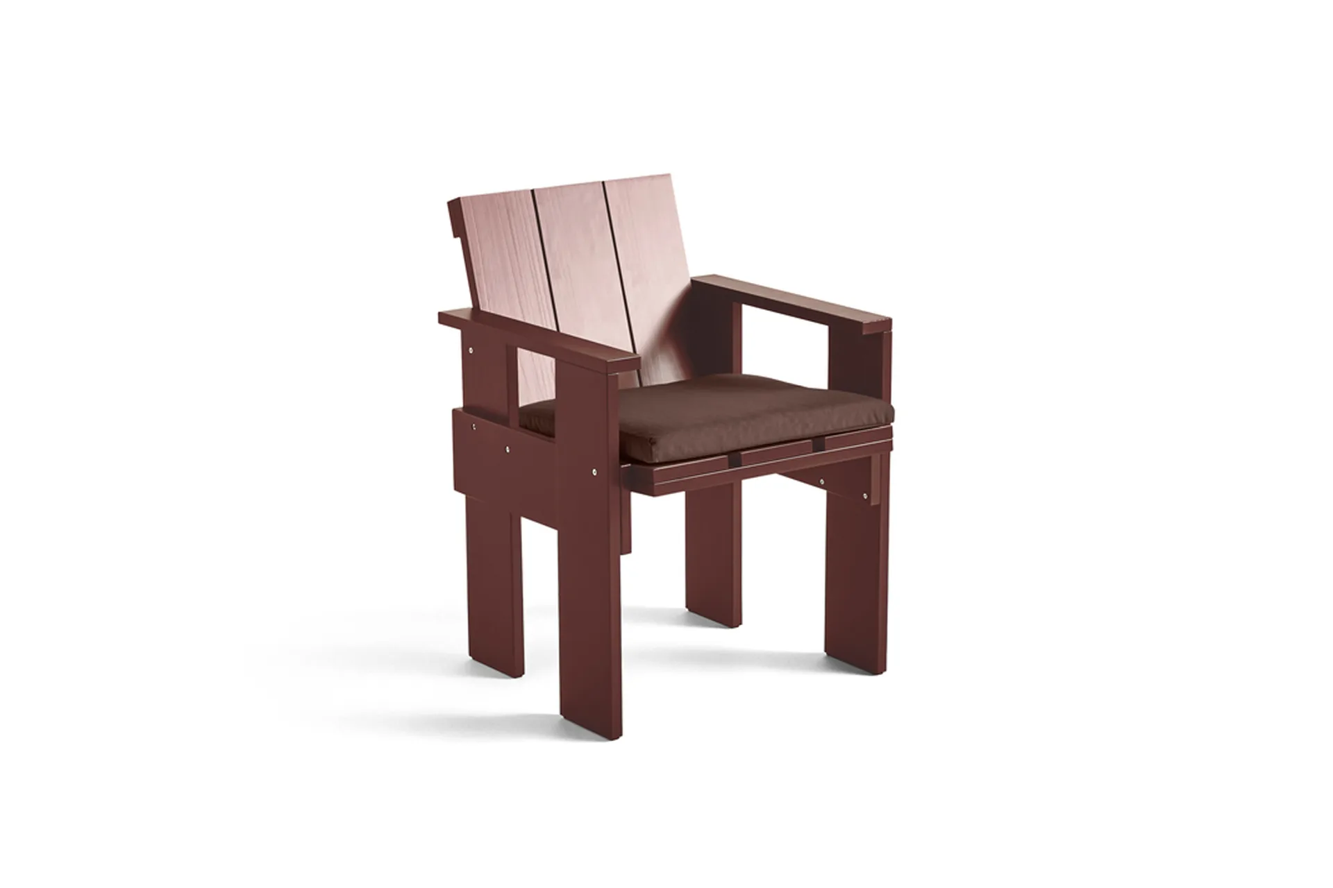 Crate Dining Chair stol med armlener, Iron red HAY