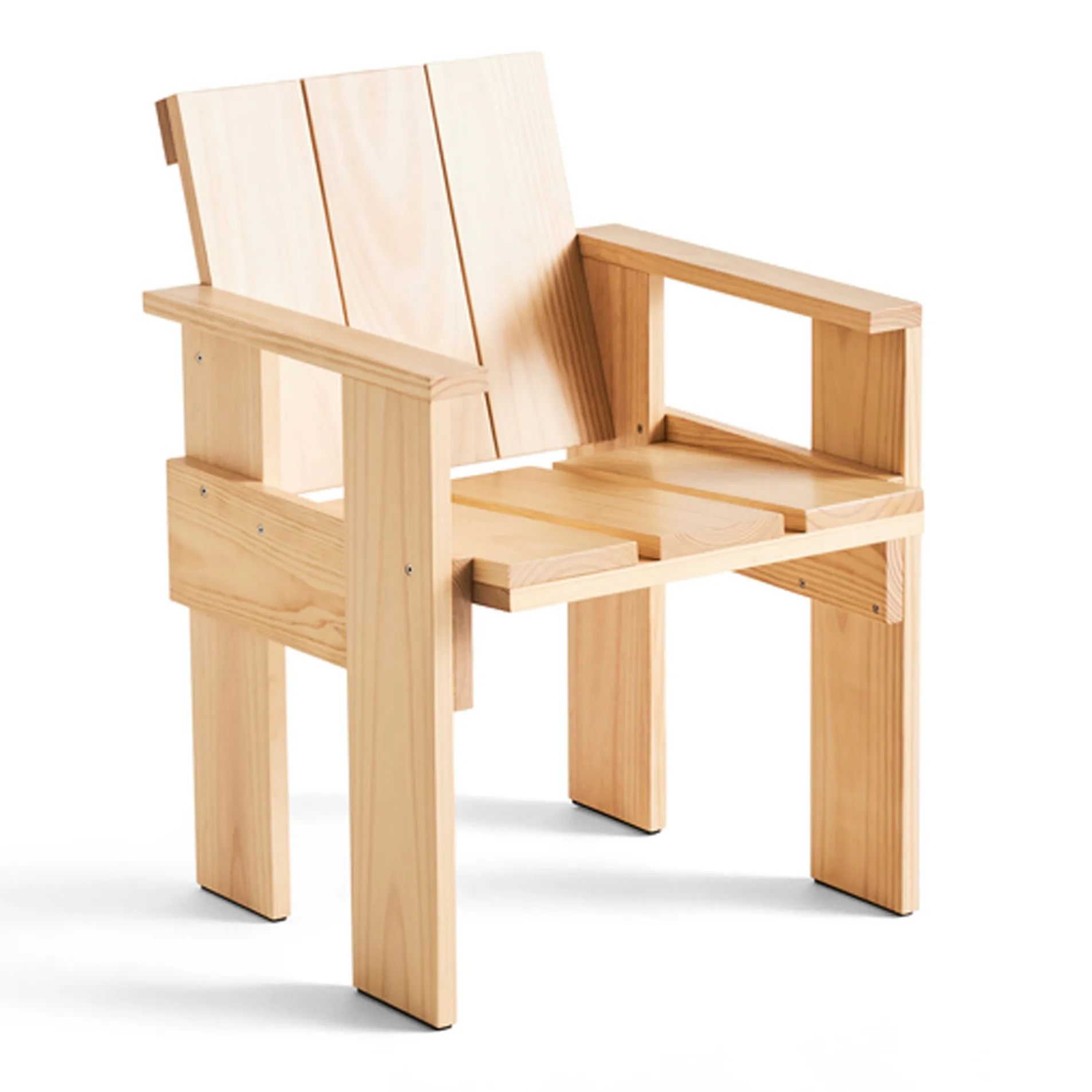 Crate Dining Chair stol med armlener, Water-based lacquered pinewood HAY