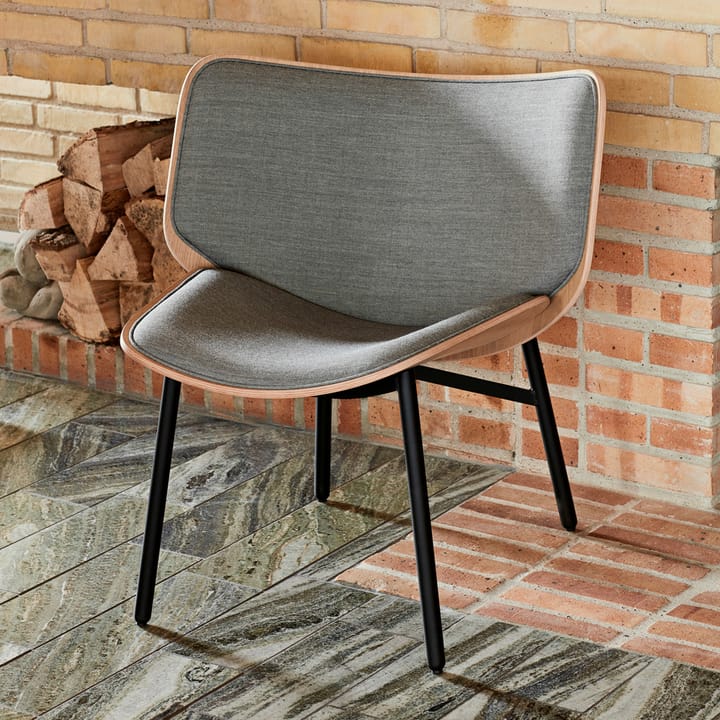 Dapper lounge-stol, Linen dark beige-dusty grey eik-grå understell HAY