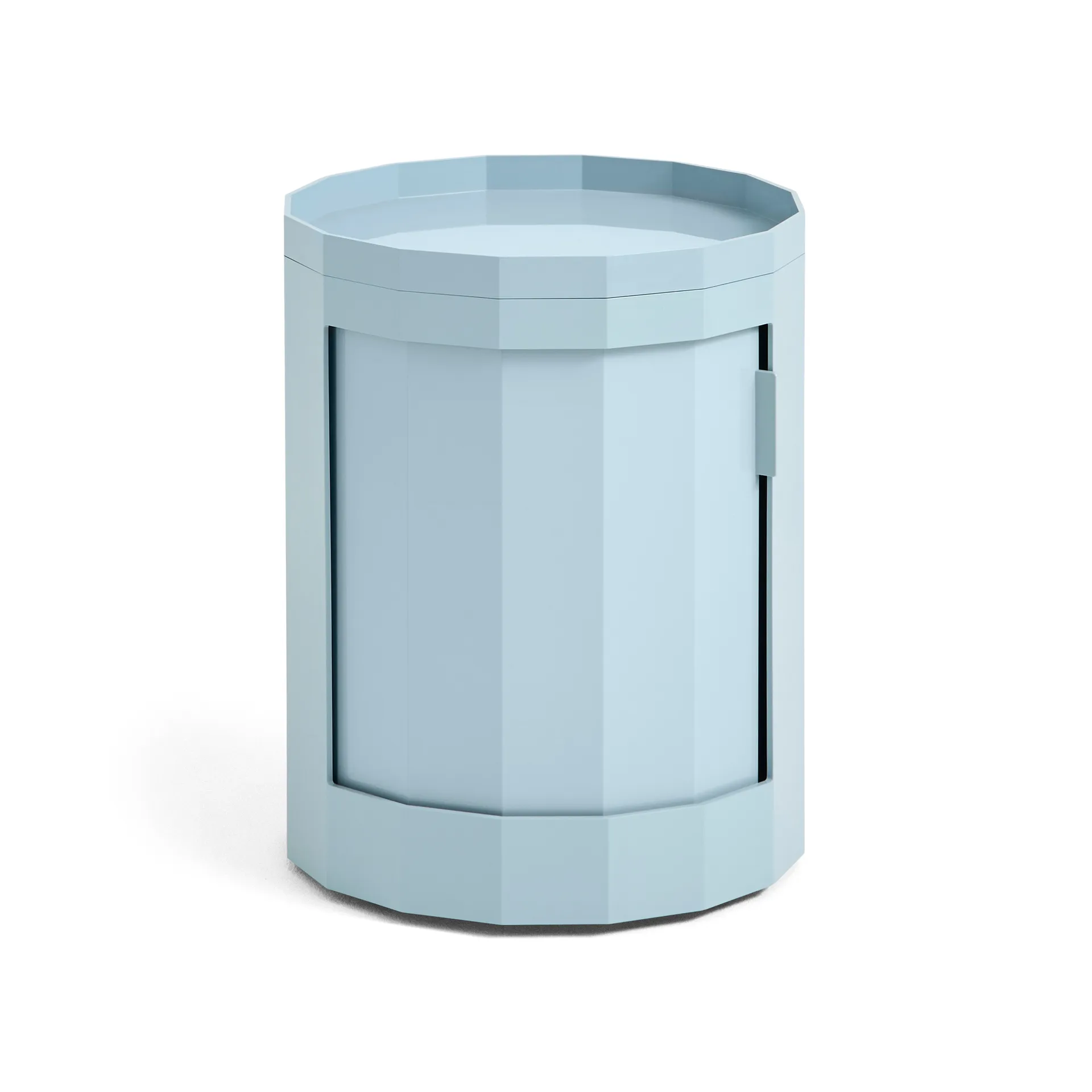 Facet Cabinet low sidebord føtter/hjul 49 cm, Misty blue HAY