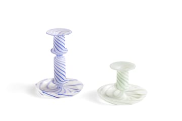 Flare Stripe lysestake - Grønn-hvit - HAY