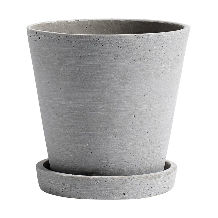 HAY Flowerpot with saucer krukke M Ø14 cm - Grå - HAY