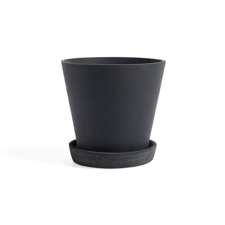 HAY Flowerpot with saucer krukke XL Ø21.5 cm - Svart - HAY
