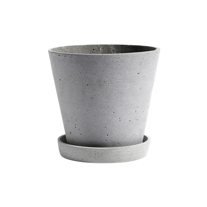 HAY Flowerpot with saucer krukke XXL Ø26 cm - Grå - HAY
