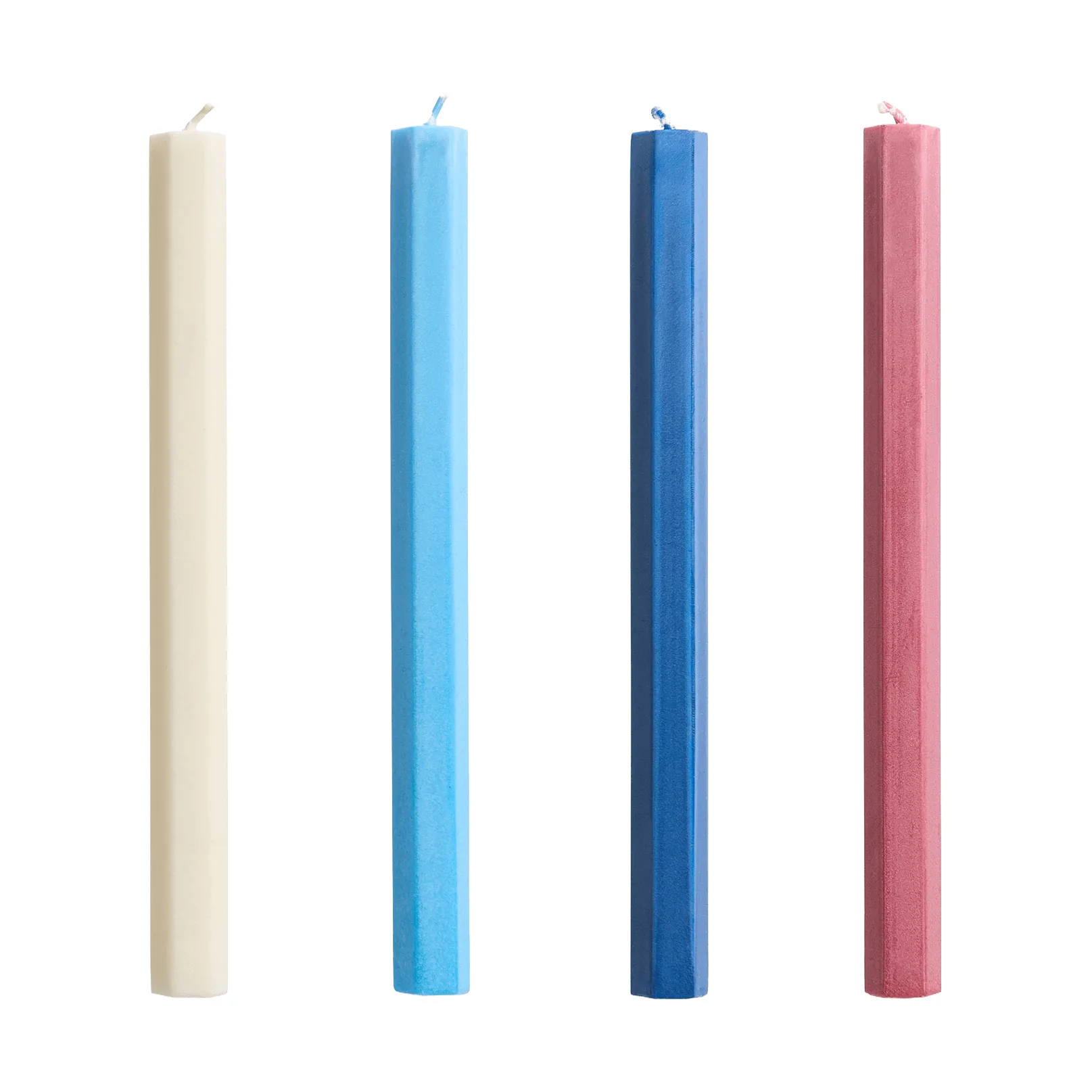 Hexagon Candle lys mix 4-pakning, Marine HAY