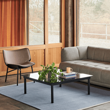 Kofi sofabord - Black oak-glass-topp-blåtonet-b60 cm - HAY
