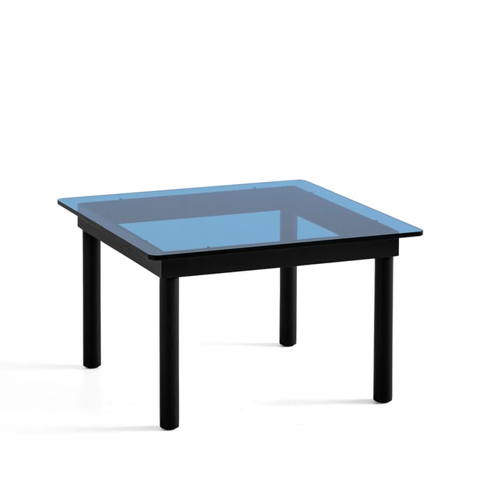 Kofi sofabord - Black oak-glass-topp-blåtonet-b60 cm - HAY