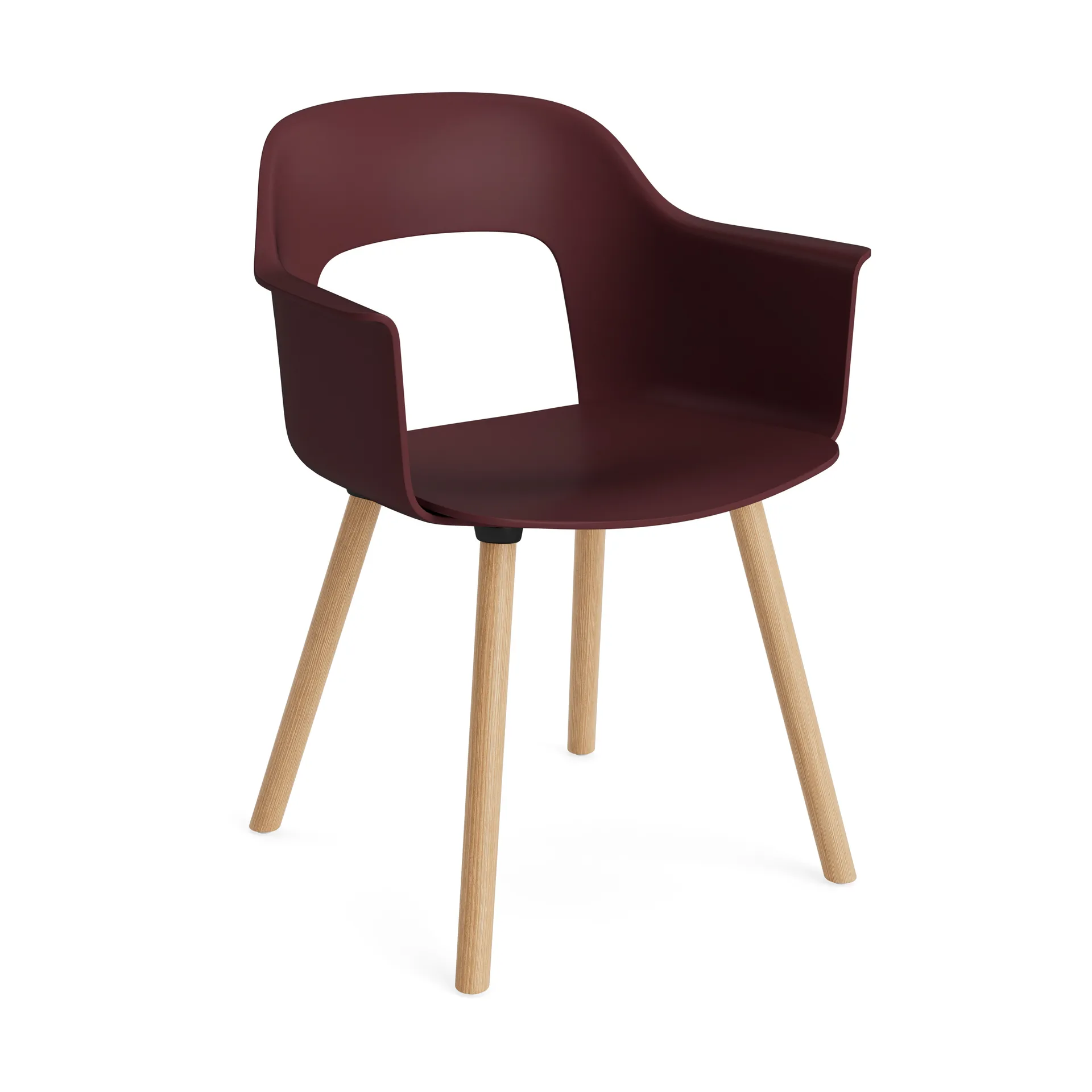 Layout Armchair 211 karmstol, Bordeaux-lakkert eik HAY
