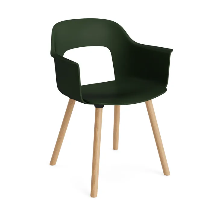Layout Armchair 211 karmstol - Bottle green-lakkert eik - HAY