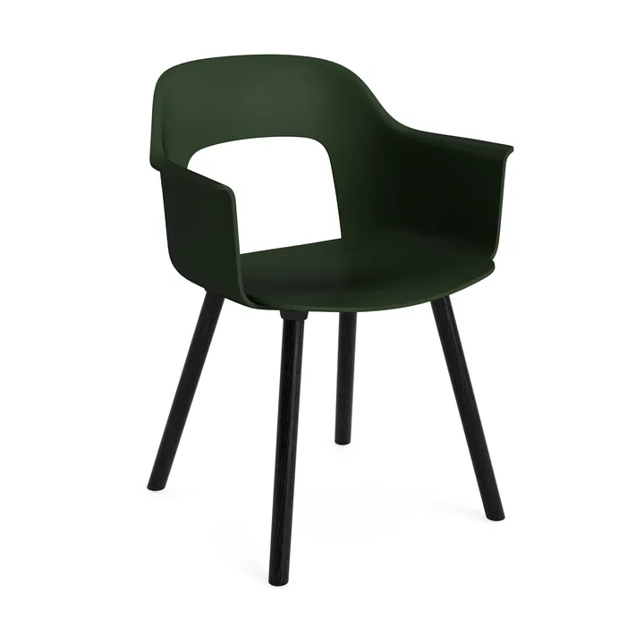 Layout Armchair 211 karmstol - Bottle green-svartlakkert eik - HAY