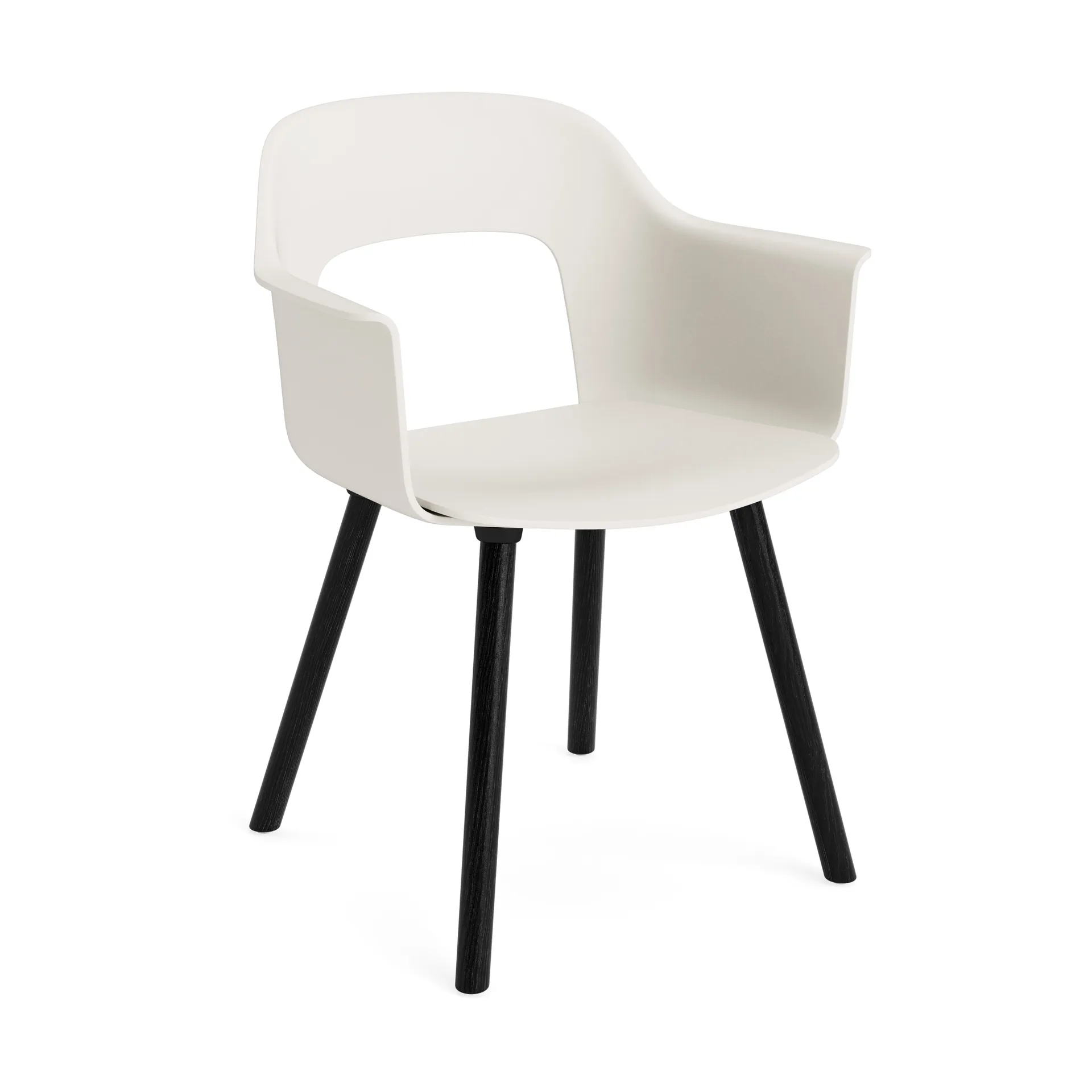Layout Armchair 211 karmstol, Cream white-svartlakkert eik HAY