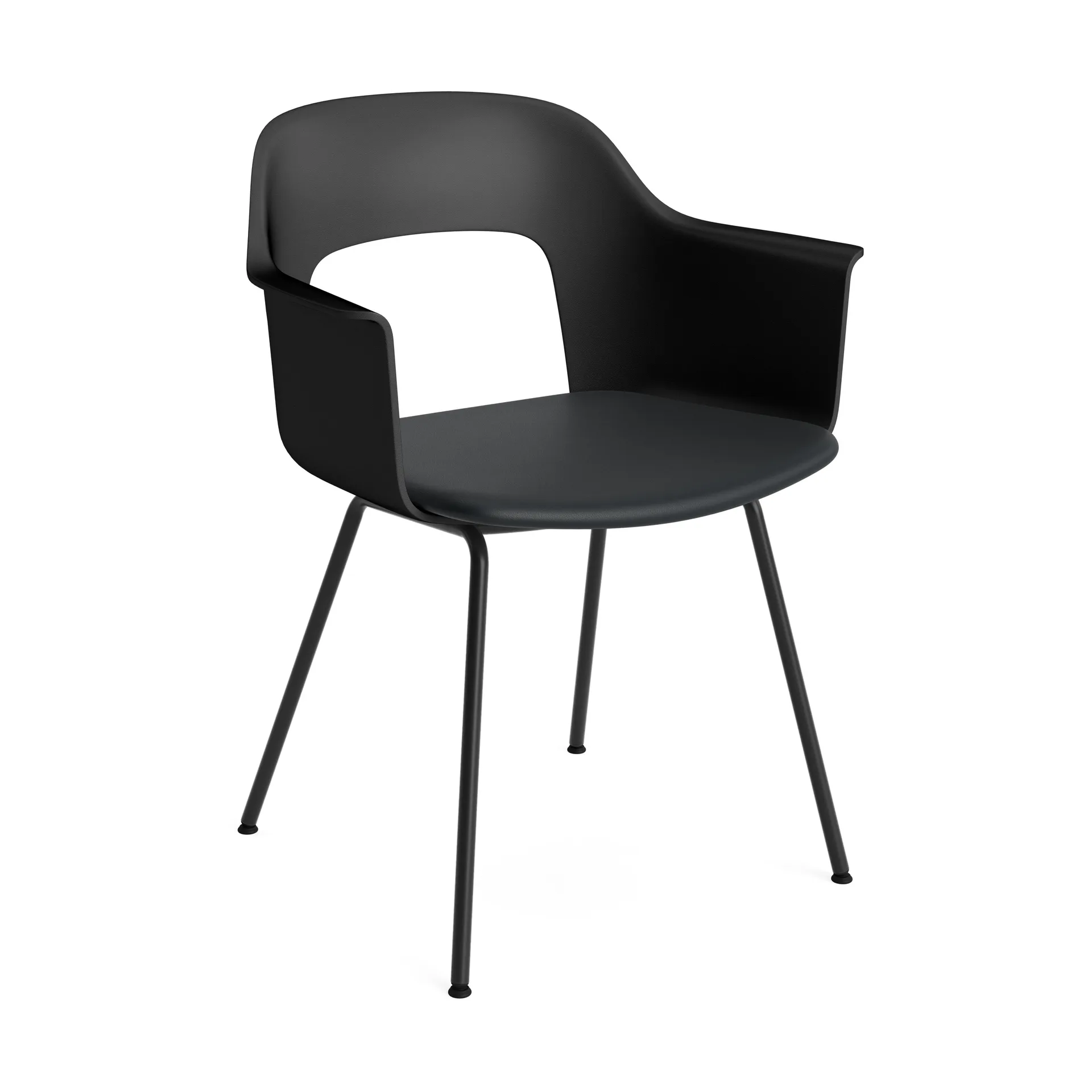 Layout Armchair 211 karmstol, Grano Black-black-svartlakkert stål HAY
