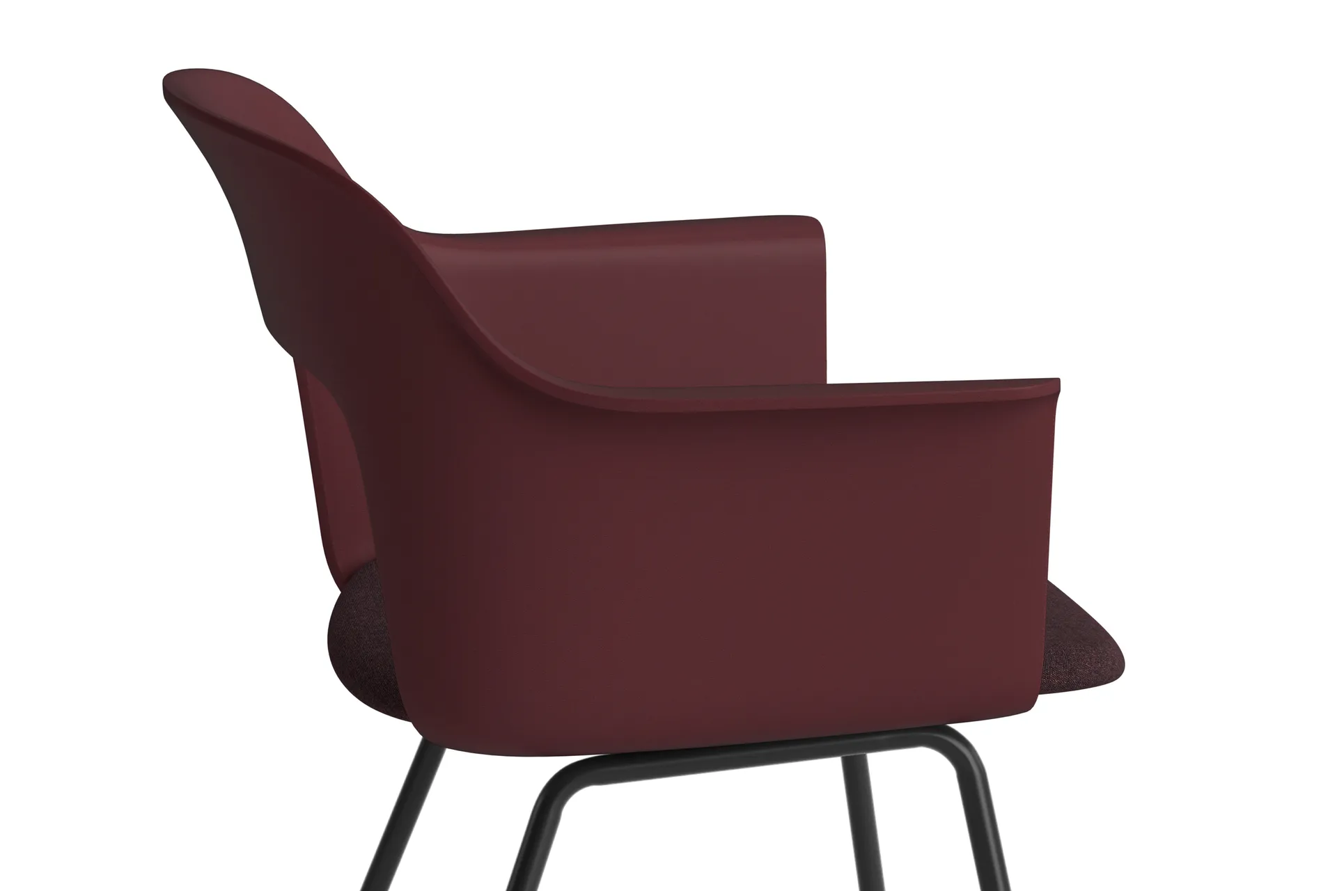 Layout Armchair 211 karmstol, Remix 373-bordeaux-svartlakkert stål HAY
