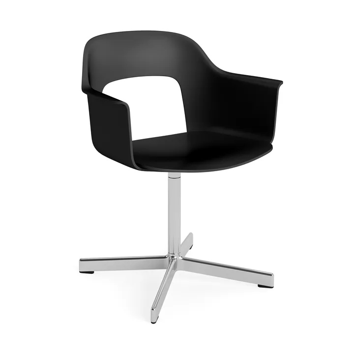 Layout Armchair 231 kontorstol - Black-polerad aluminium 4 star swivel base - HAY