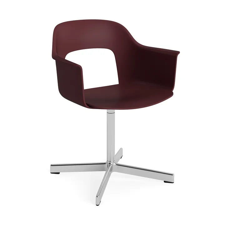 Layout Armchair 231 kontorstol - Bordeaux-polert aluminium 4 star swivel base - HAY