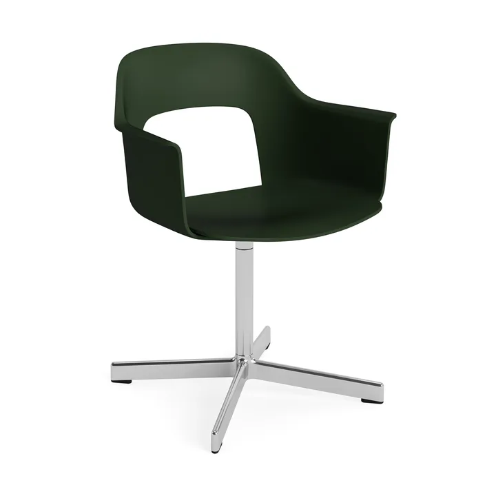 Layout Armchair 231 kontorstol - Bottle green-polert aluminium 4-star swivel base - HAY