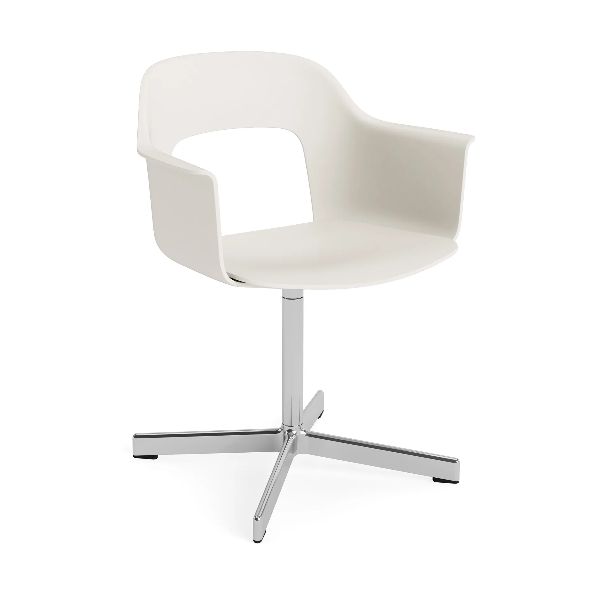 Layout Armchair 231 kontorstol, Cream white-polerad aluminium 4 star swivel base HAY