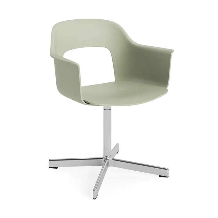 Layout Armchair 231 kontorstol - Pastel green-polerad aluminium 4-star swivel base - HAY