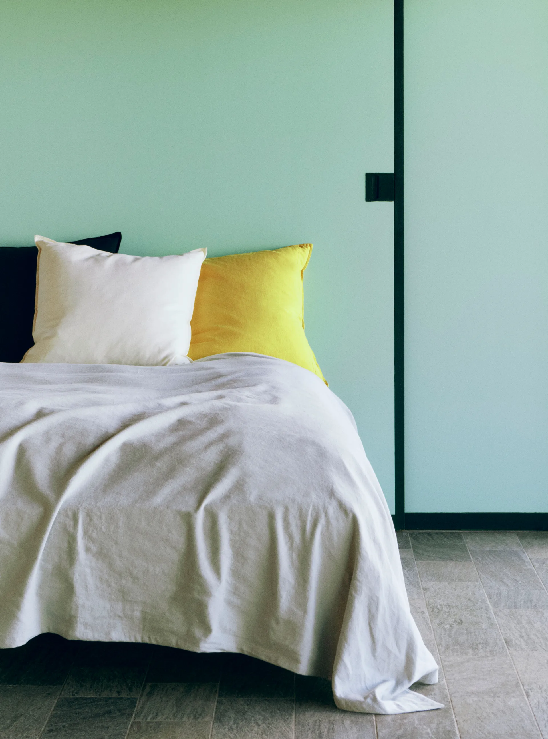 Linen sengeteppe 240x260 cm, Sky grey HAY