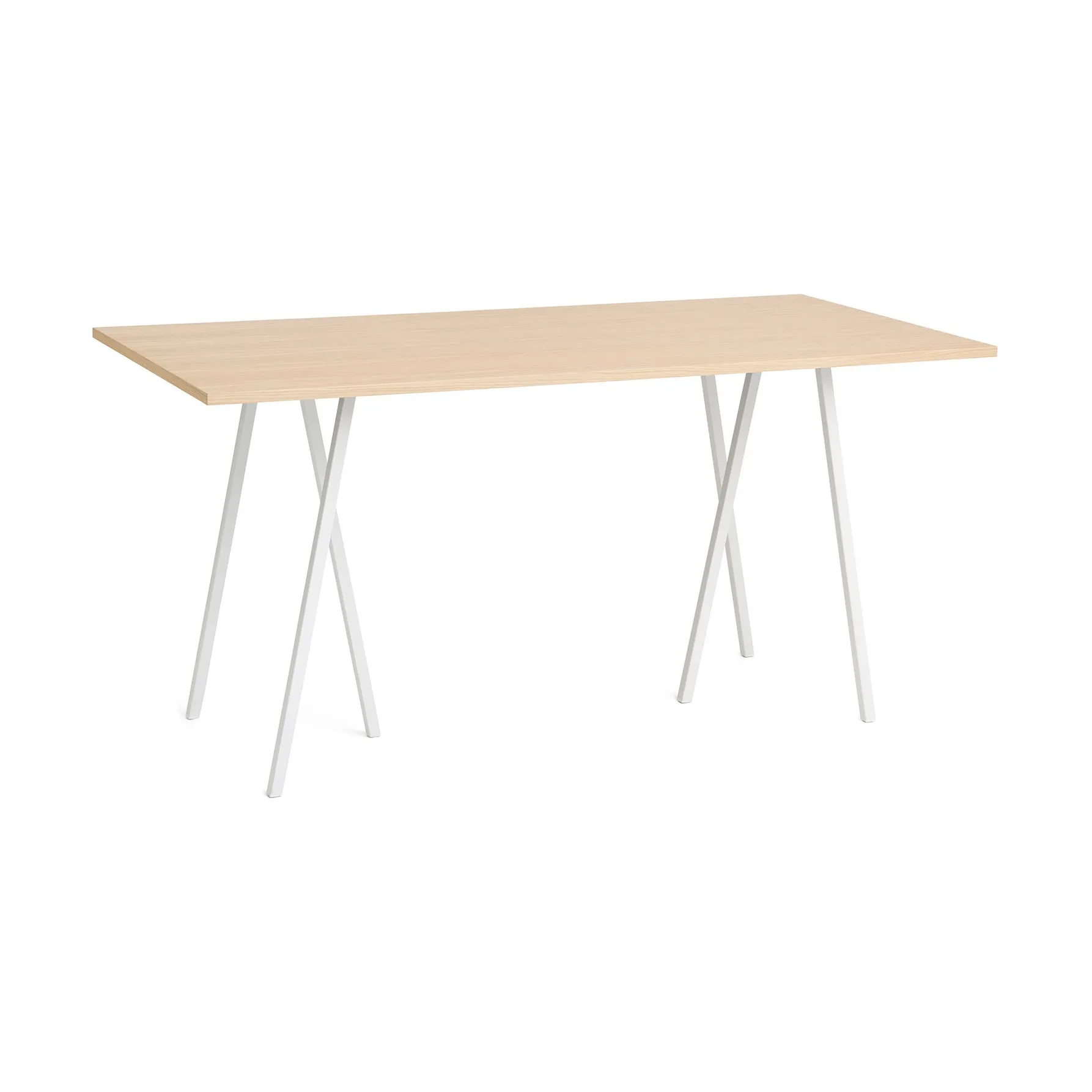 Loop Stand incl. support barbord 92,5x200 cm, White-clear lacq. oak HAY