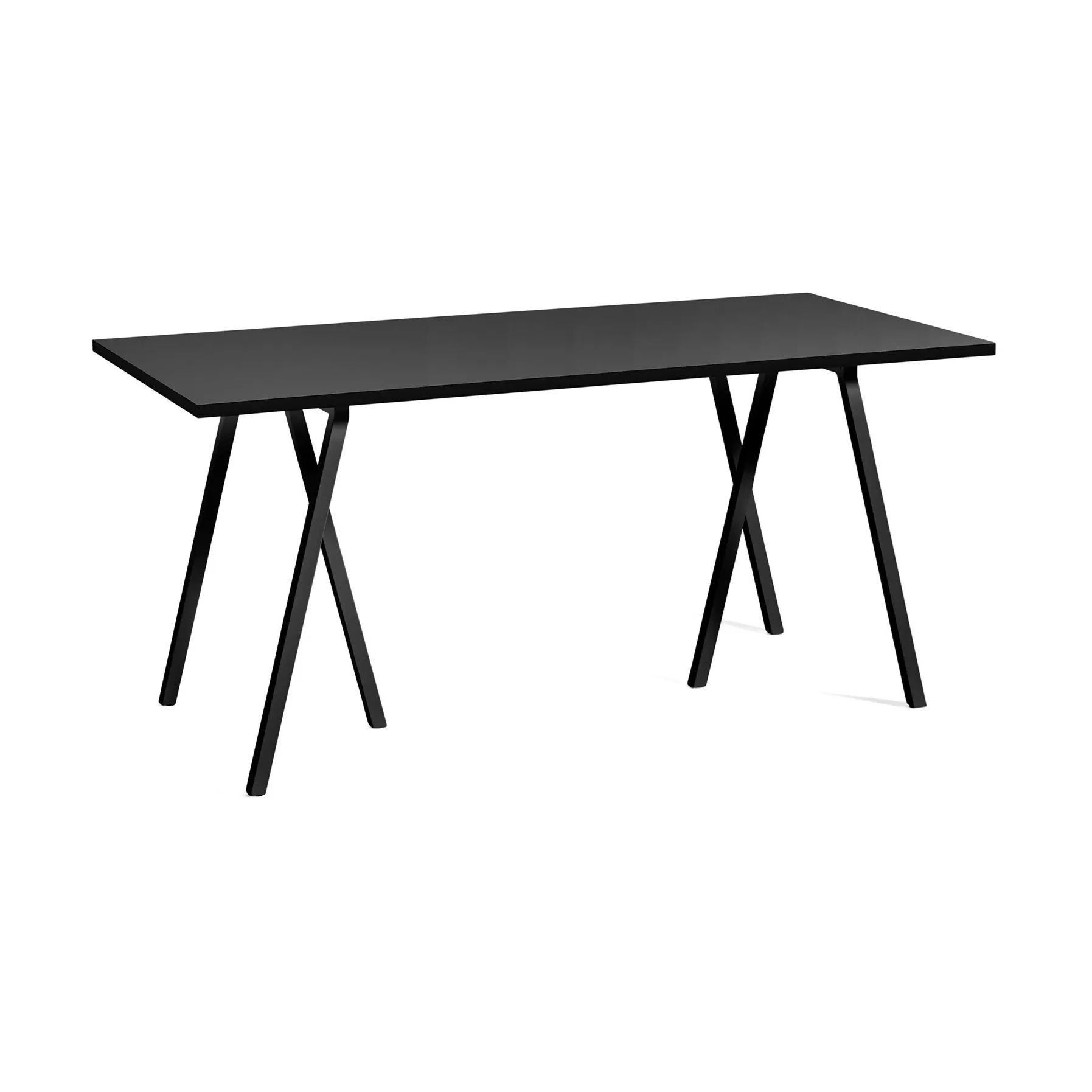 Loop Stand incl. support spisebord 77,5x160 cm, Black-black linoleum-black ash HAY