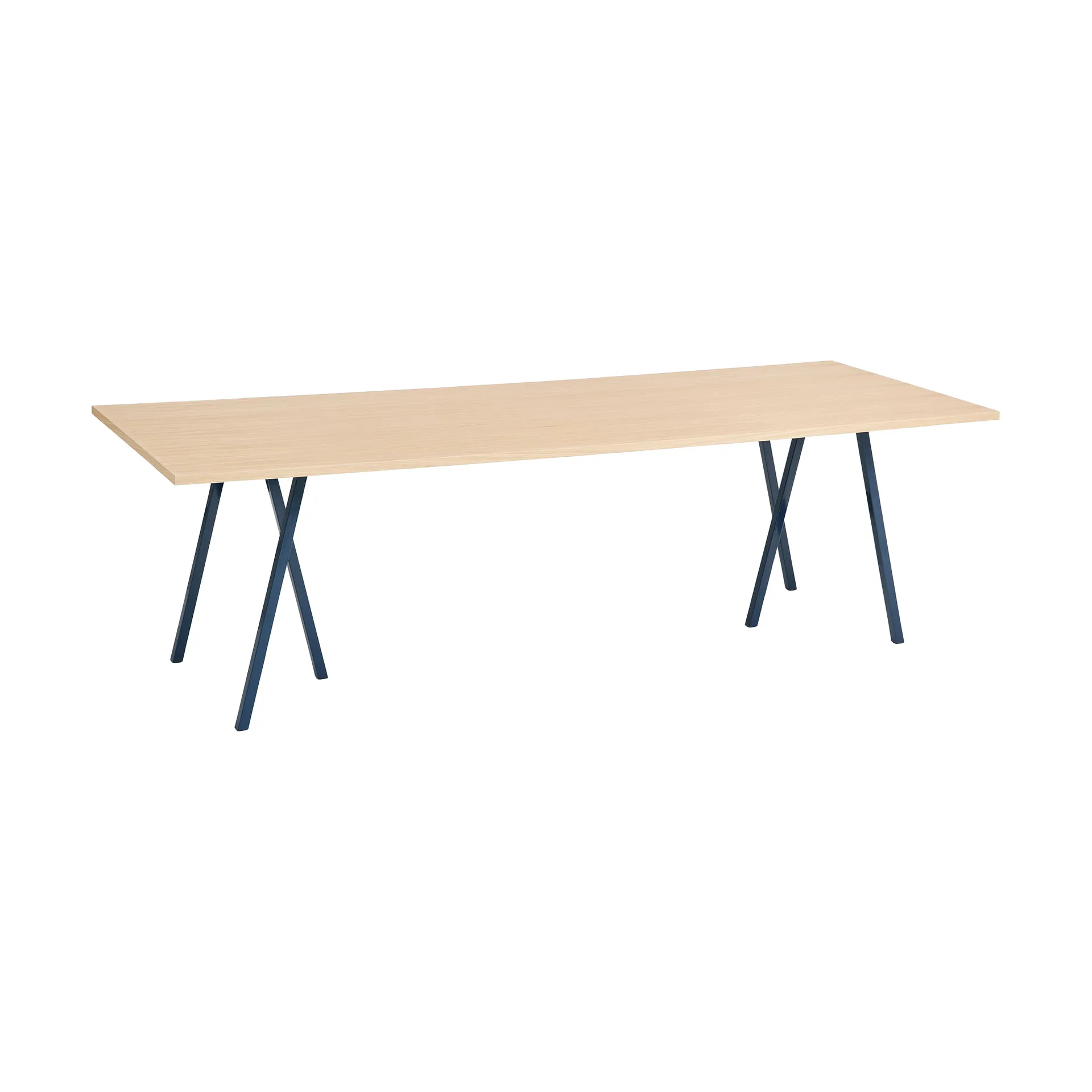 Loop Stand spisebord 92,5x250 cm, Deep blue-clear lacq. oak HAY