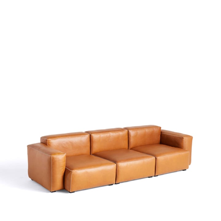 Mags Soft lav 3-seters sofa - Sense cognac-lysgrå søm - HAY