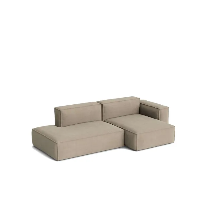 Mags Soft Low Armrest sofa 2,5-seters kombinasjon 3 - Linara beige, høyrestilt, avtagbart trekk - HAY