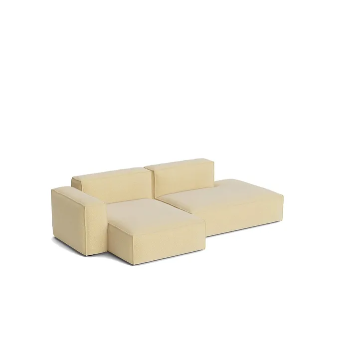 Mags Soft Low Armrest sofa 2,5-seters kombinasjon 3 - Tartaglia Ocre white, venstrevendt, avtagbart trekk - HAY