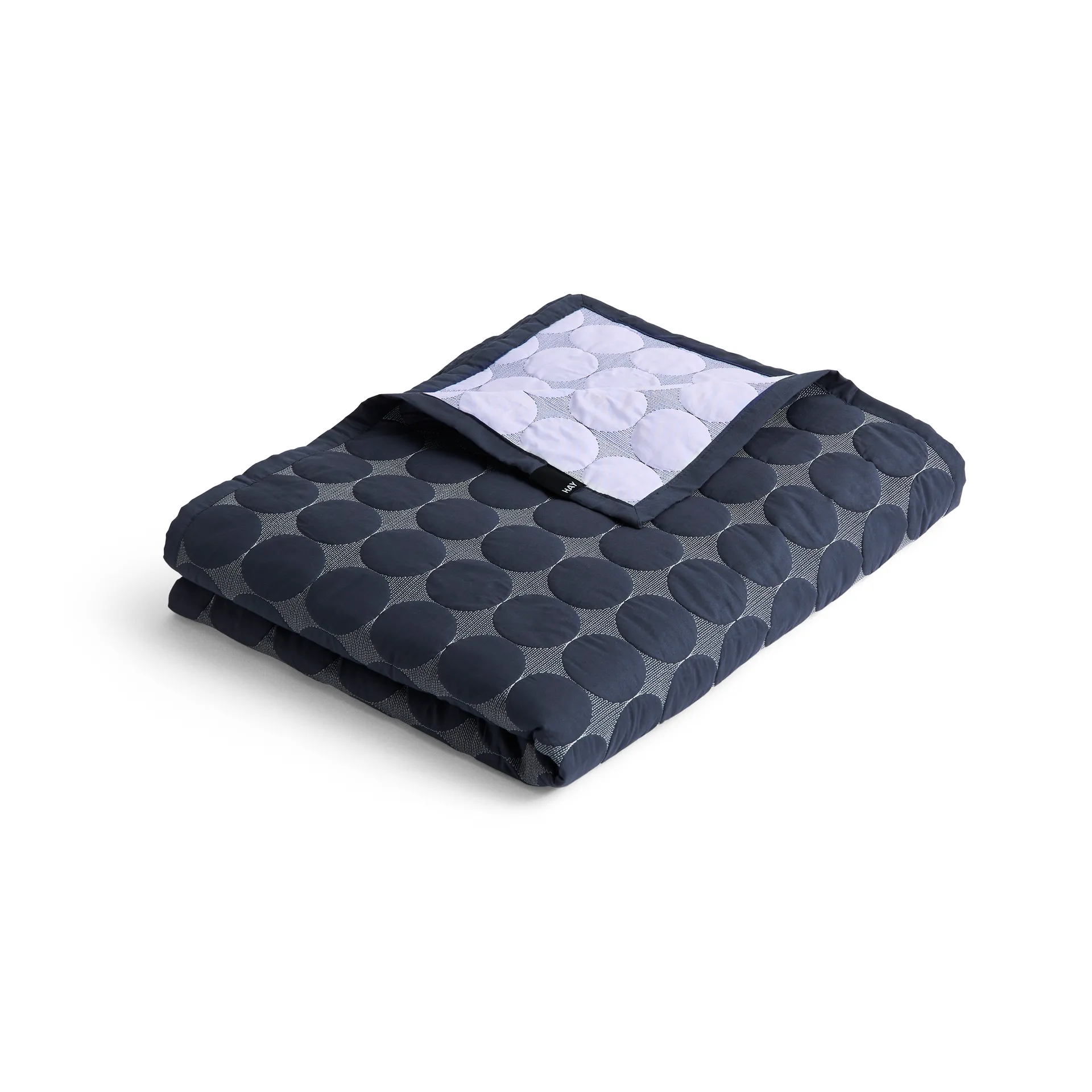 Mega Dot sengeteppe organic 195x245 cm, Midnight blue HAY