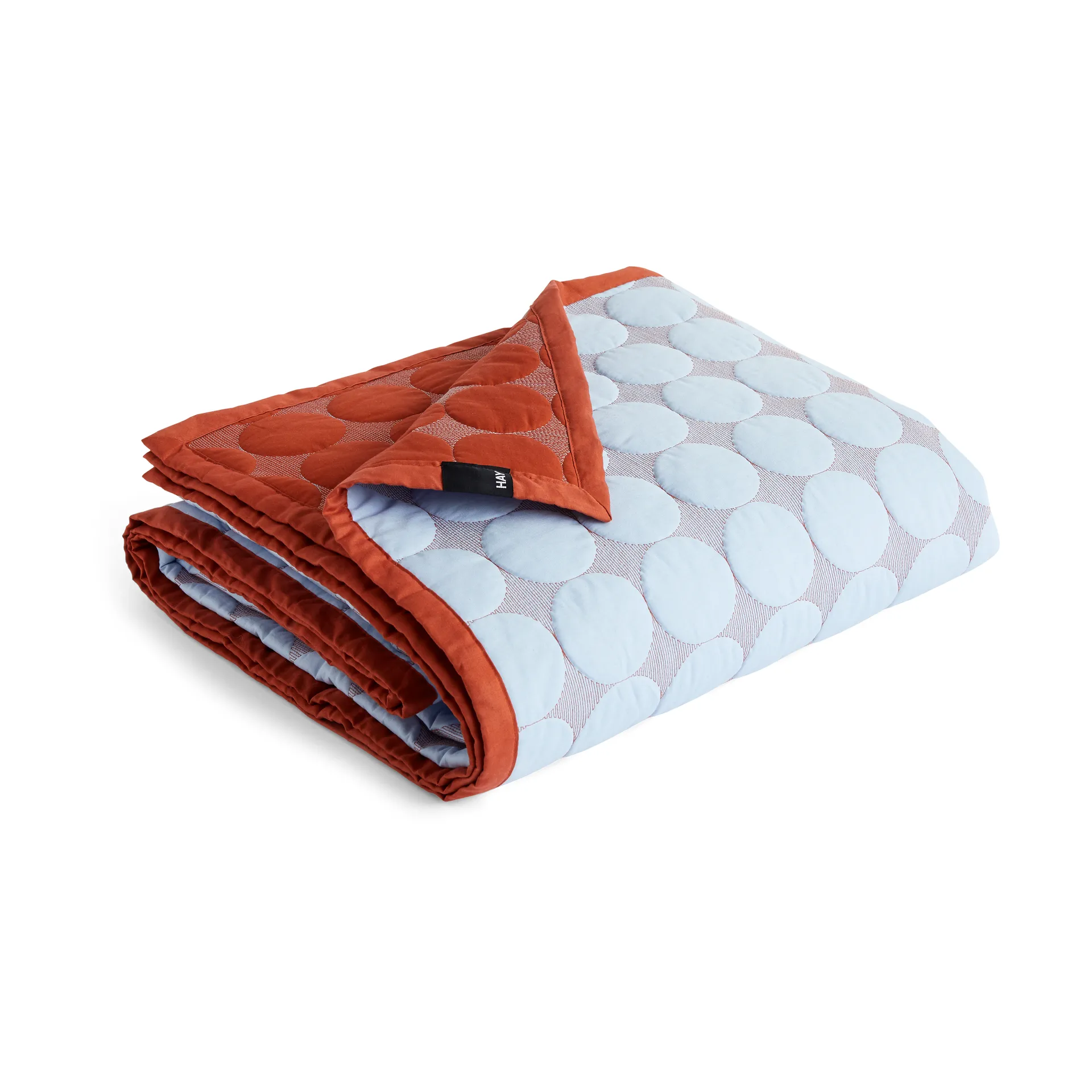 Mega Dot sengeteppe organic 260x260 cm, Light blue HAY