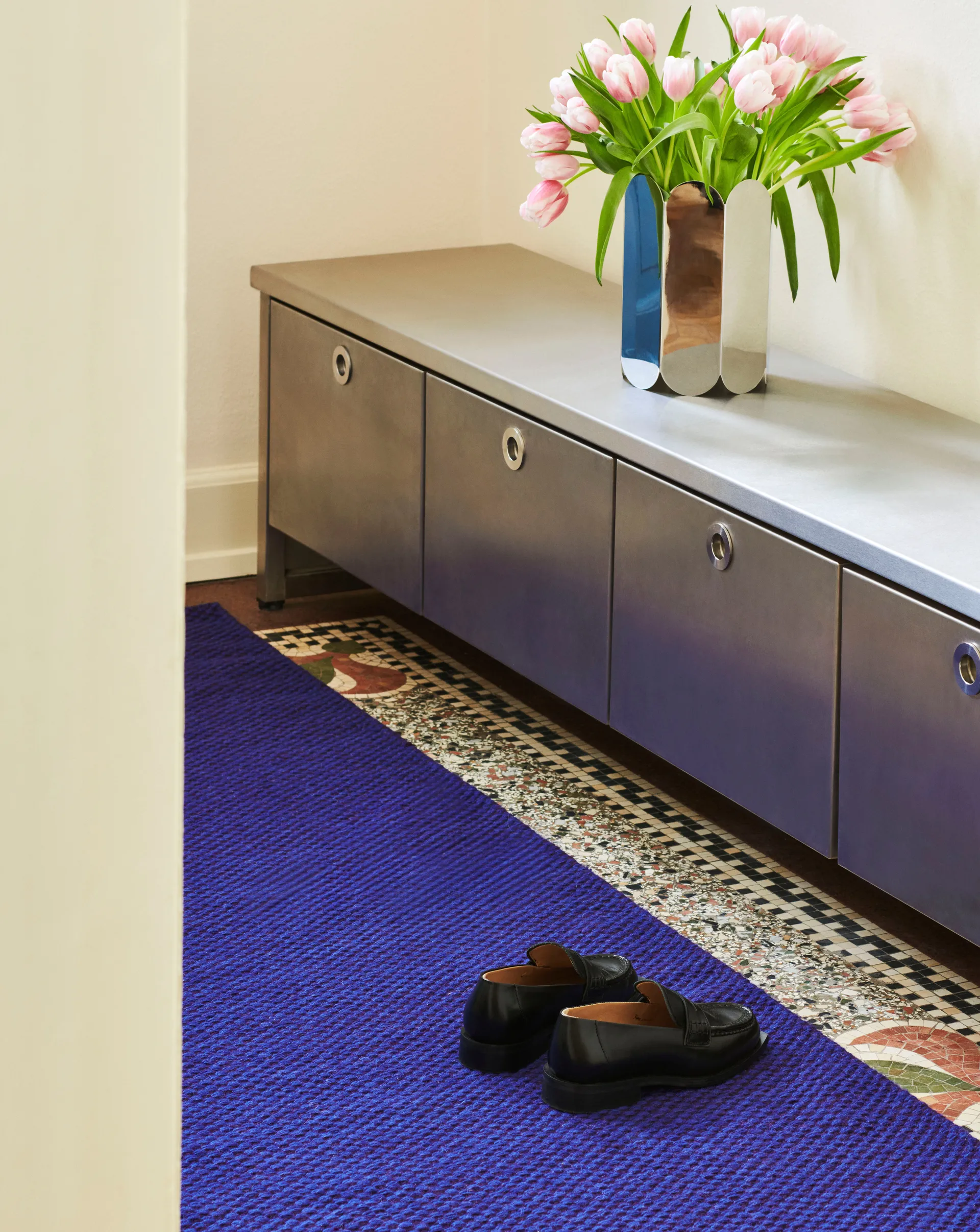 Moiré kelimgulvteppe 80x200 cm, Purple HAY