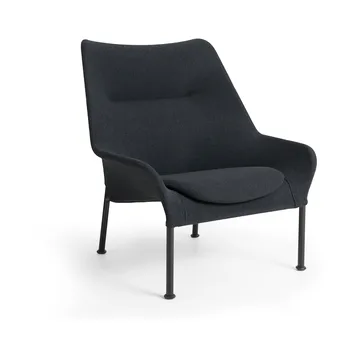 O2 Lounge Chair lenestol - Soft black-svartlakkert stål - HAY
