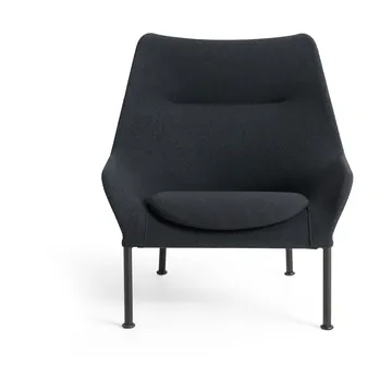 O2 Lounge Chair lenestol - Soft black-svartlakkert stål - HAY