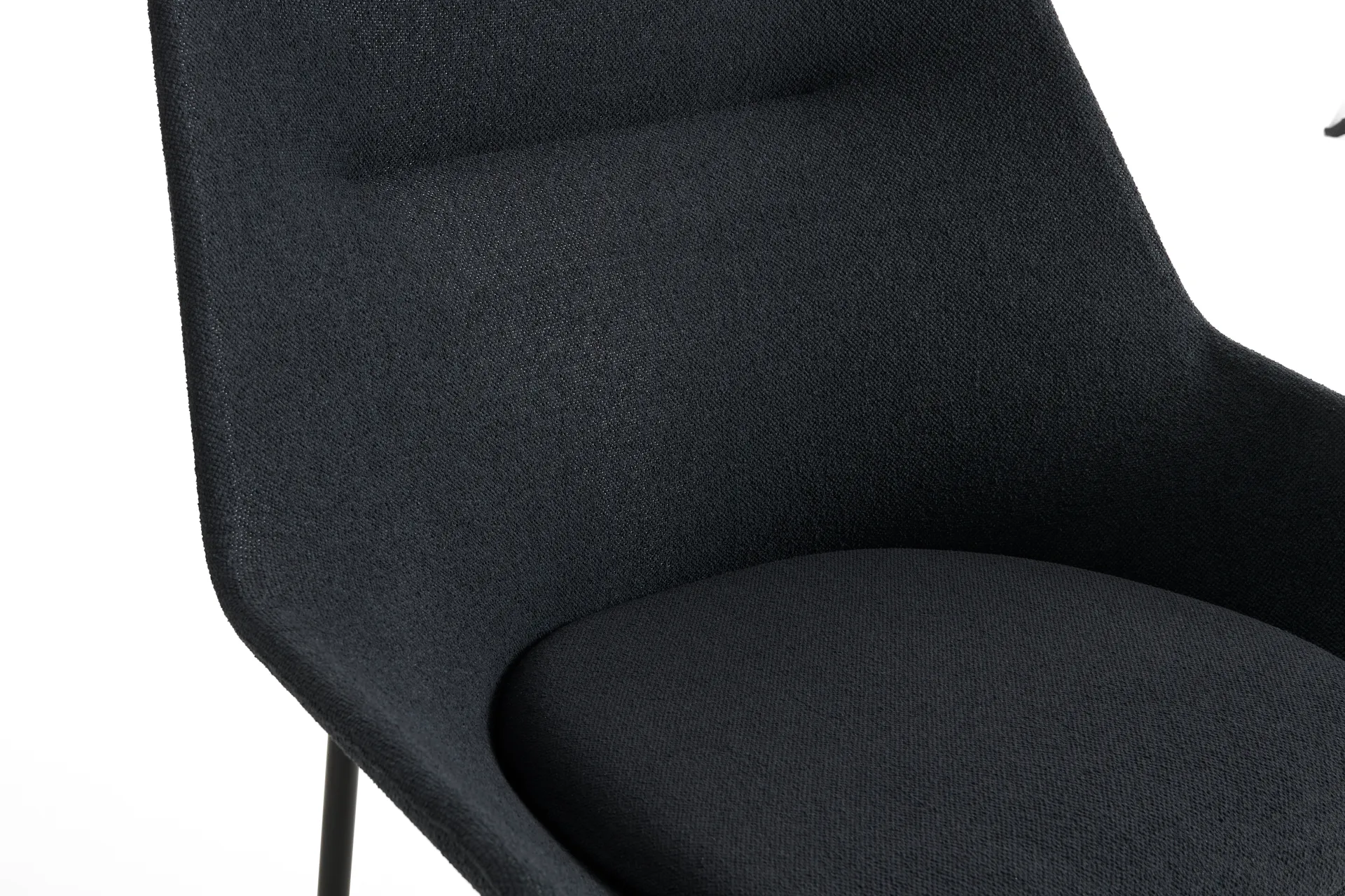 O2 Lounge Chair lenestol, Soft black-svartlakkert stål HAY
