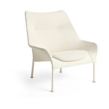 O2 Lounge Chair lenestol - Soft cream-lakkert stål eggshell - HAY