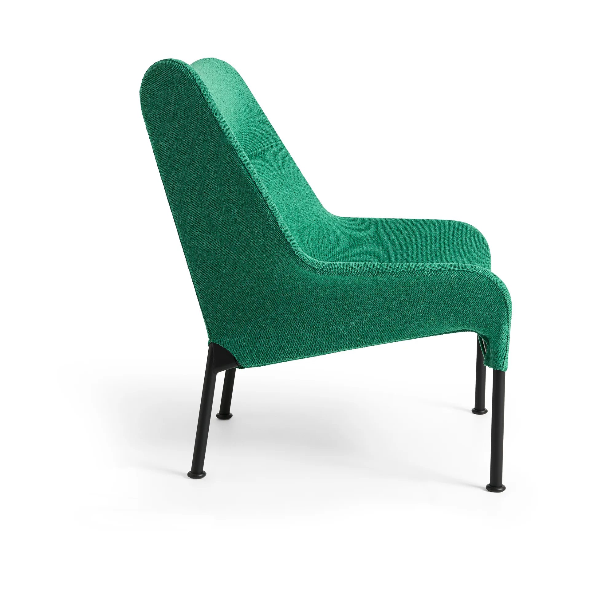 O2 Lounge Chair lenestol, Soft green-svartlakkert stål HAY