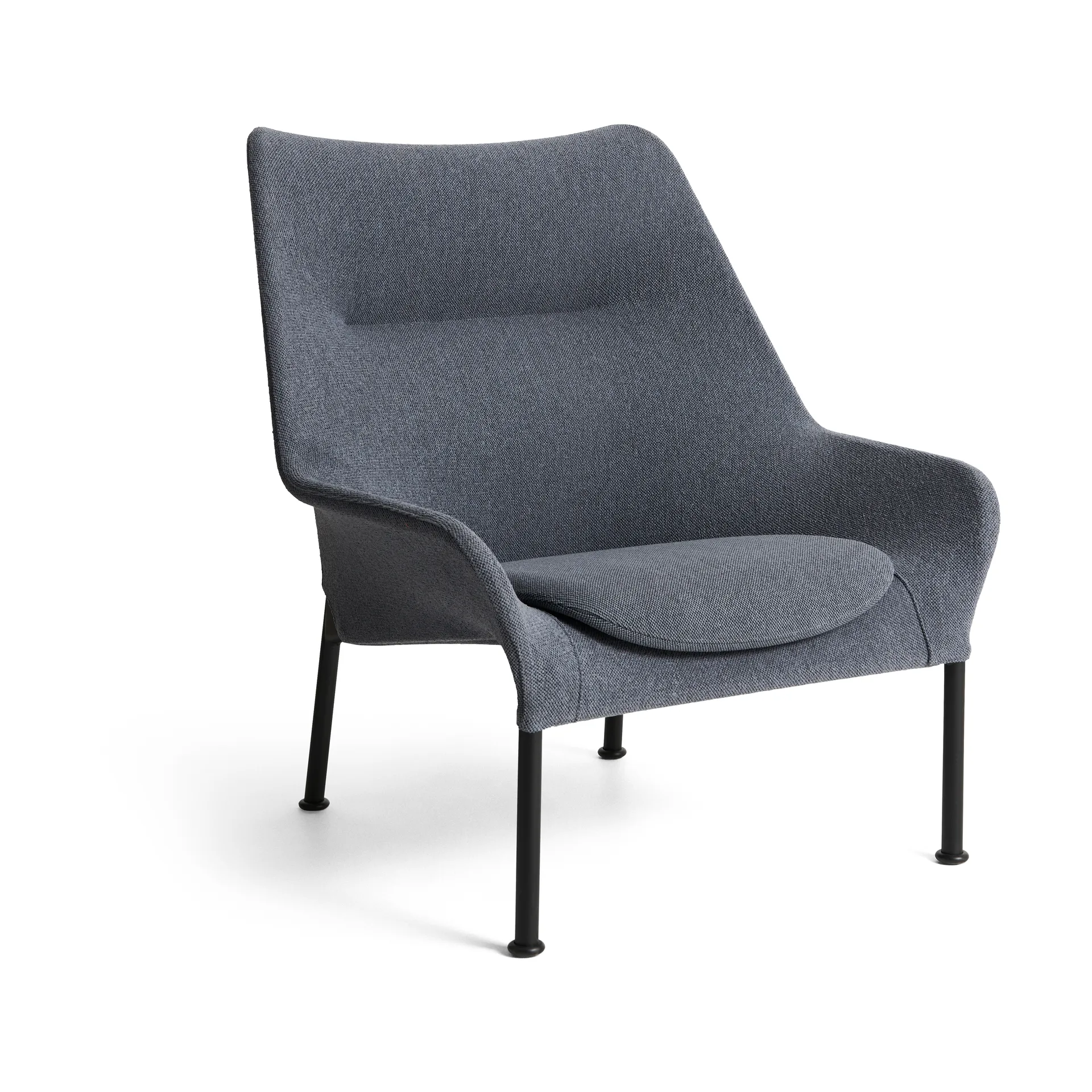 O2 Lounge Chair lenestol, Soft grey-svartlakkert stål HAY